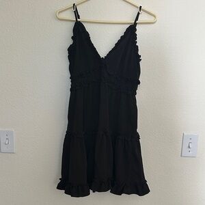 Inspired Hearts Ruffle Tiered Dress - Black